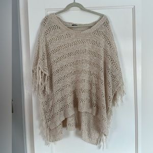 Silver sweater poncho
